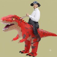 disfraz dinosaurio rojo - botarga inflable